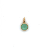 Mojo Gold Plated Faceted Green Round Crystal Charm