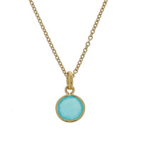 Mojo Gold Plated Faceted Blue Round Crystal Charm