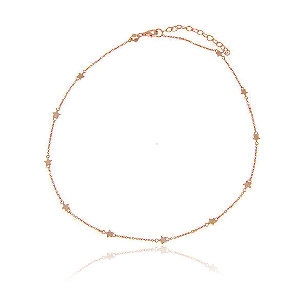 Rose Gold Plated Necklace With Stars