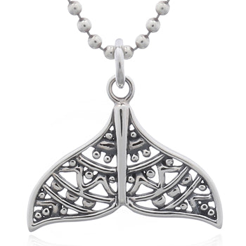 Onatah Sterling Silver Small Filigree Whaletail Pendant