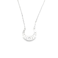 Onatah Sterling Silver Cut Out Crescent Pendant With Diamond Cut Trace Chain 40Cm Plus 5 Cm Extension
