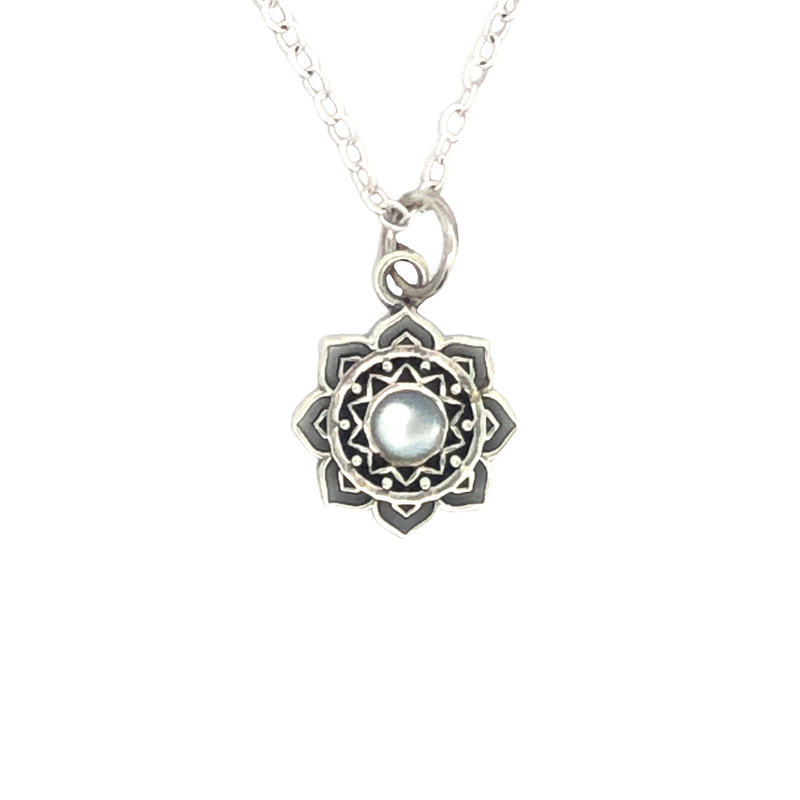 Onatah Sterling Silver Mini Mandala Pendant Set With Mother Of Pearl