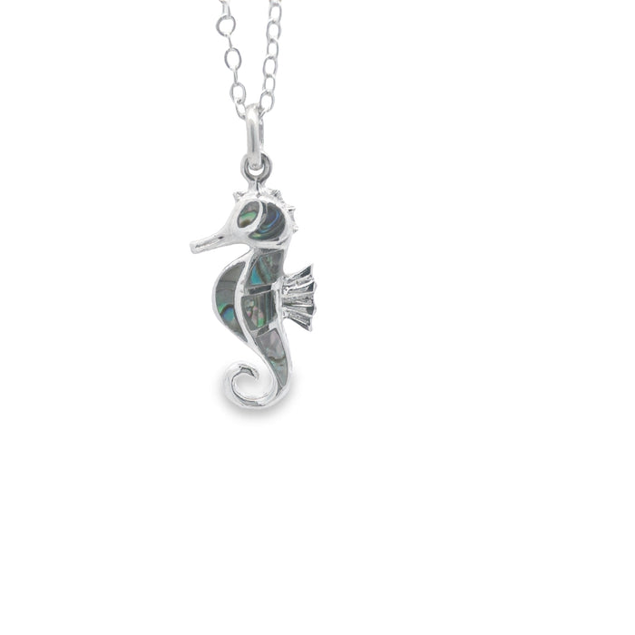 Onatah Sterling Silver Seahorse Paua Shell Pendant