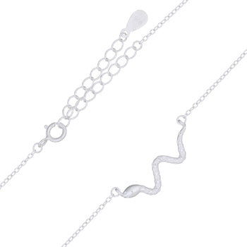 Onatah Sterling Silver Slinkey Snake Pendant With Fixed Sterling Silver Chain