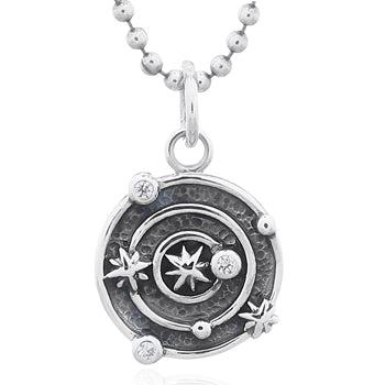 Onatah Sterling Silver Solar System Pendant With Oxidised Features