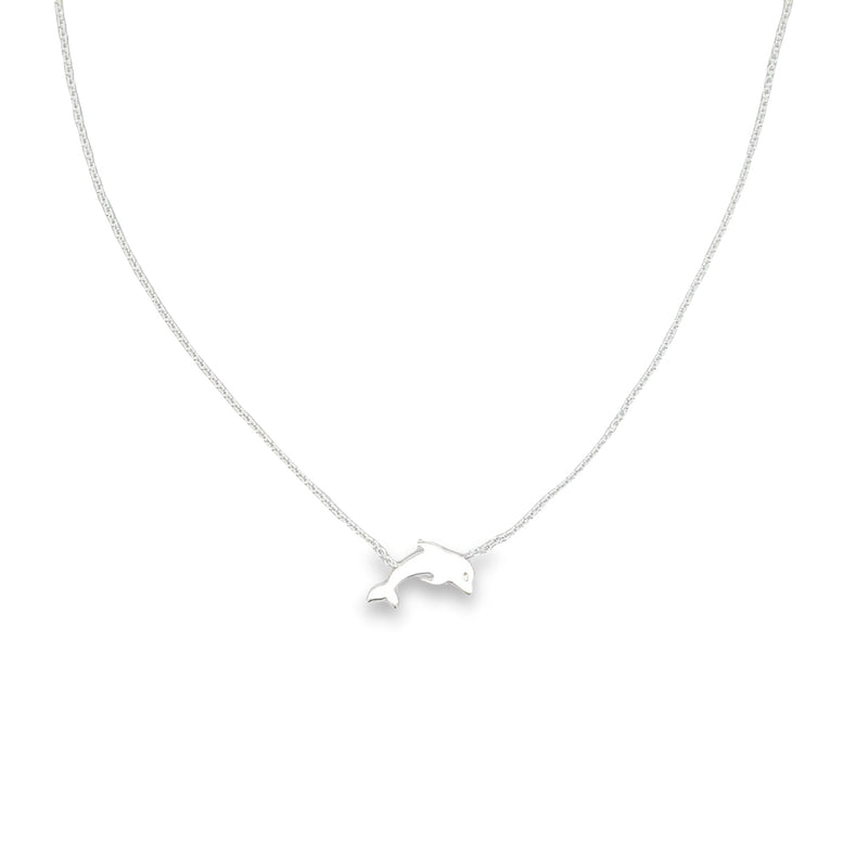 Onatah Sterling Silver Dolphin Pendant And Chain 45Cms