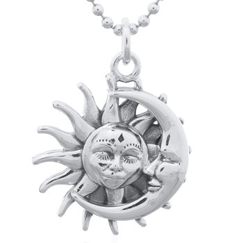 Onatah Sterling Silver Sun/Moon Face Stud Pendant