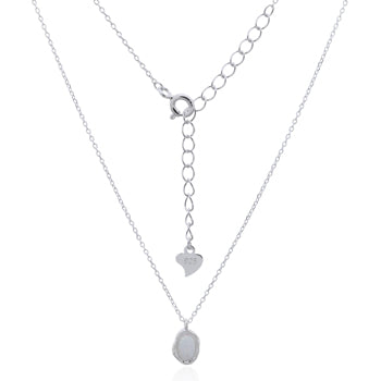 Onatah Sterling Silver Organic Bezel Set Blue Opalite Pendant On A Faceted Trace Chain 42Cm With 5 Cm Ext.