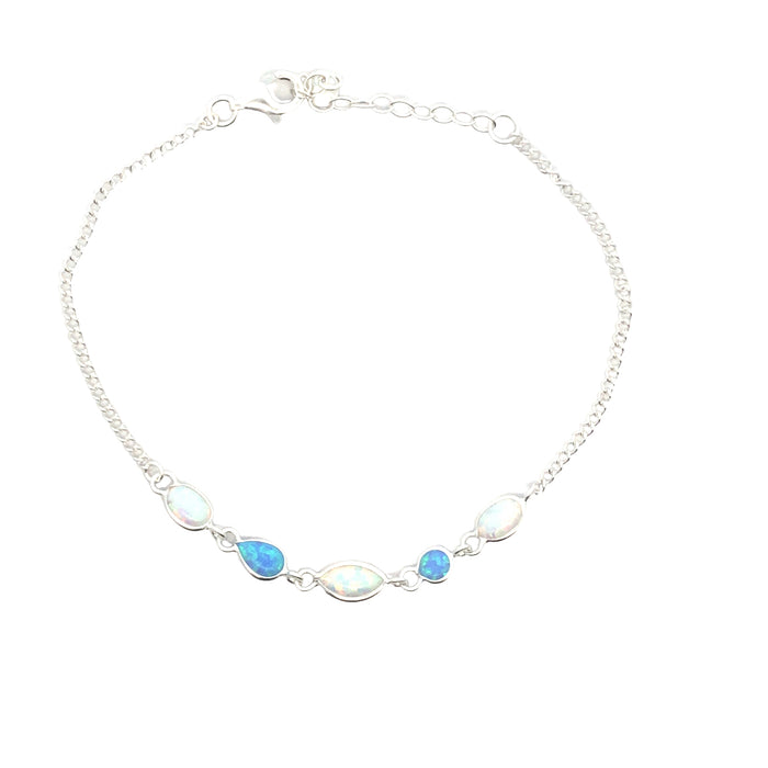 Onatah Sterling Silver Blue And White Opalite Bracelet