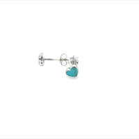 Silver Turquoise Heart Stud