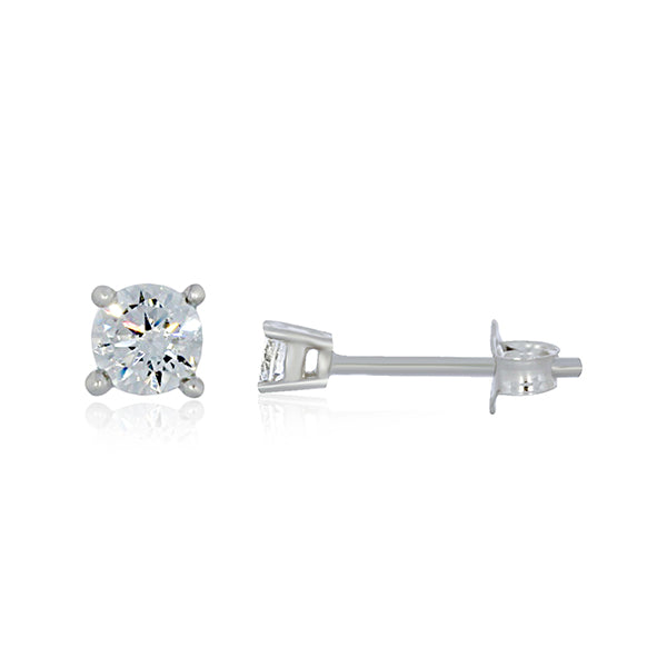 Silver Round CZ Studs - 3mm