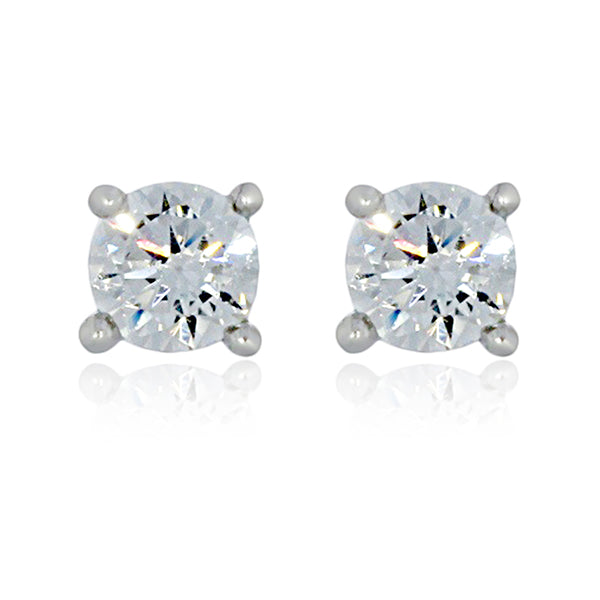 Silver Round CZ Studs - 3mm