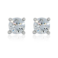 Silver Round CZ Studs - 3mm