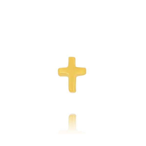 Sterling Silver Yellow Gold Plated Small Cross Stud Earrings