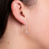 Silver Knot Thread Earrings