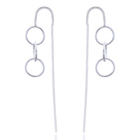 Silver Multi Circle Thread Earrings
