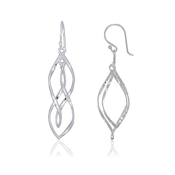 Silver Double Twist Earrings