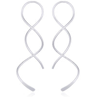 Silver Double Twist Thread Earrings