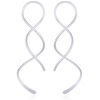 Silver Double Twist Thread Earrings