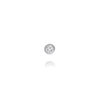 Sterling Silver Rhodium Plated 4Mm Round Bezel Set CZ Studs