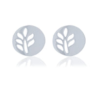 Silver Disc Studs With Flower Cut Out