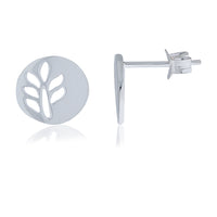 Silver Disc Studs With Flower Cut Out