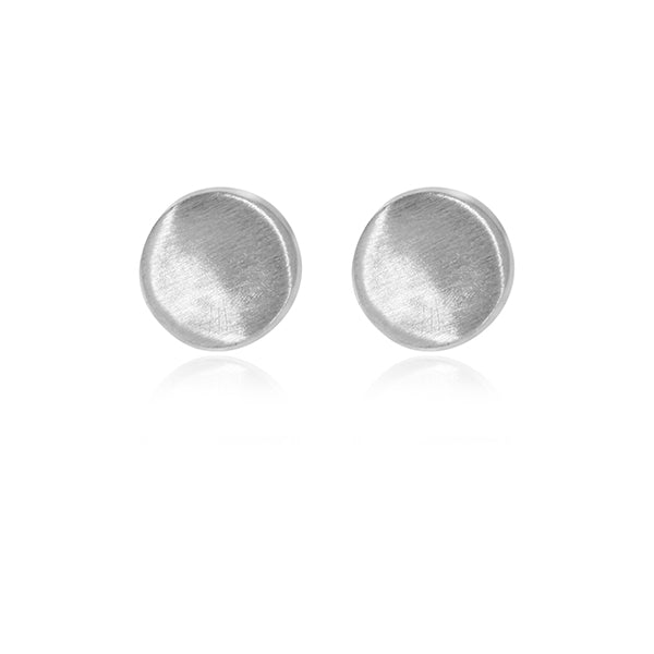 Silver Flat Disc Studs With Satin Finish