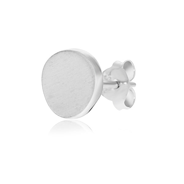 Silver Flat Disc Studs With Satin Finish