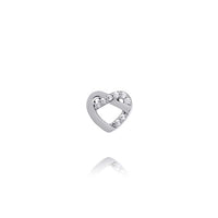 Lustra Sterling Silver Rhodium Plated Crossover Heart Stud Earrings With Clear Czs