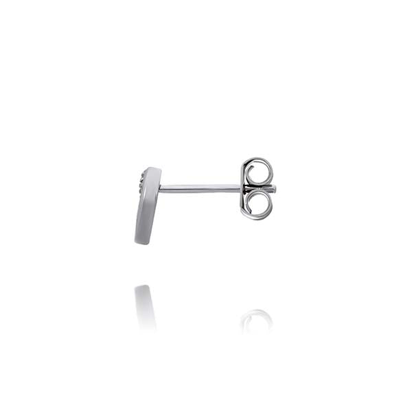 Lustra Sterling Silver Rhodium Plated Crossover Heart Stud Earrings With Clear Czs