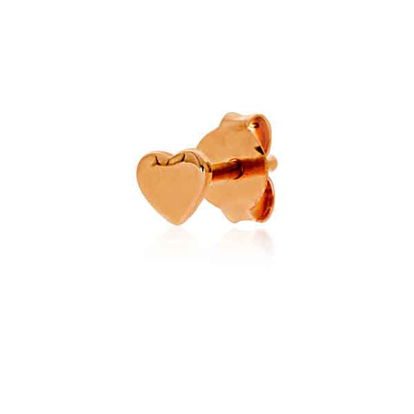 Mojo Rose Gold Plated Tiny Heart Studs