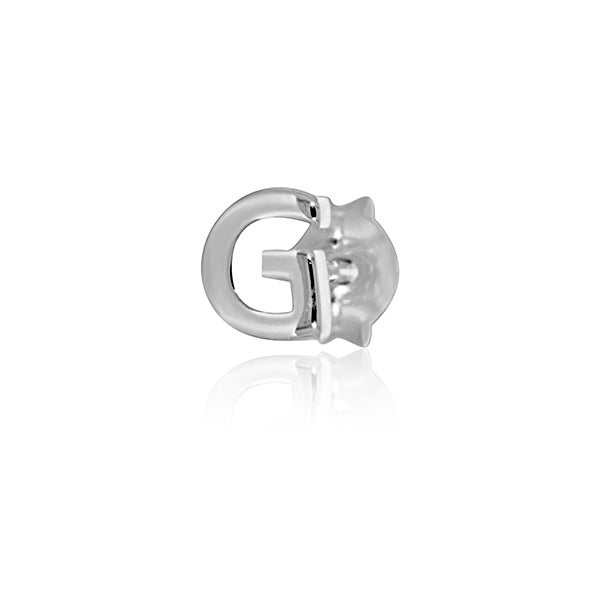 Mojo Silver Single Initial G Stud Earring