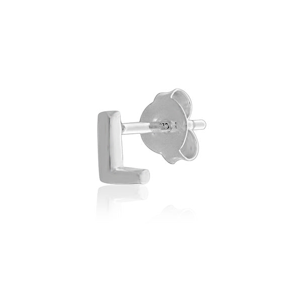 Mojo Silver Single Initial L Stud Earring