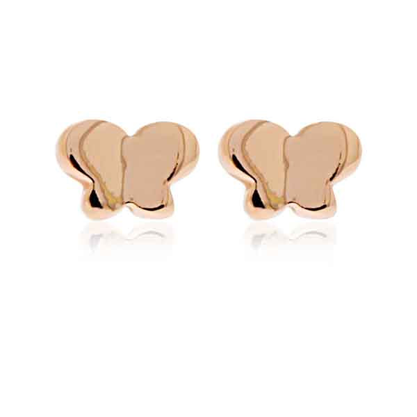 Mojo Rose Gold Plated Butterfly Stud Earrings