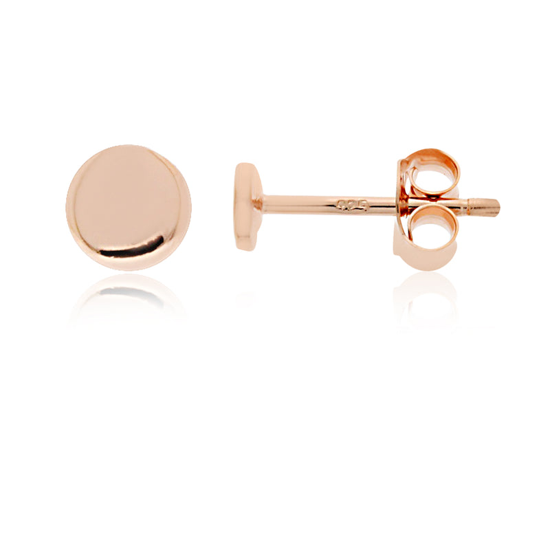 Rose Gold Plated Small Polished Stud Earrings