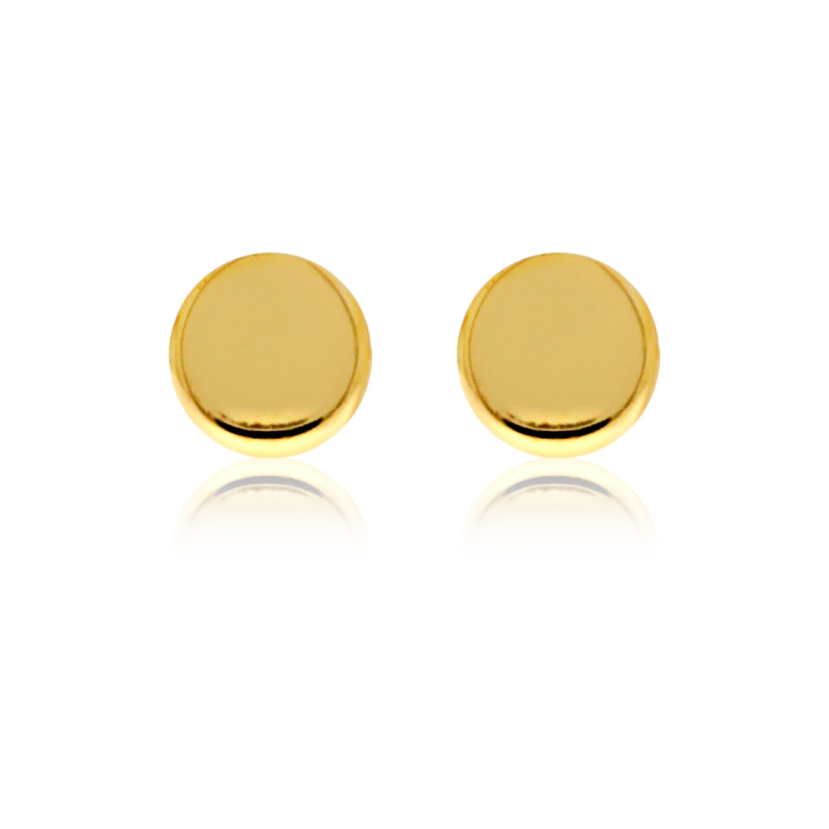 Yellow Gold Plated Small Polished Stud Earrings