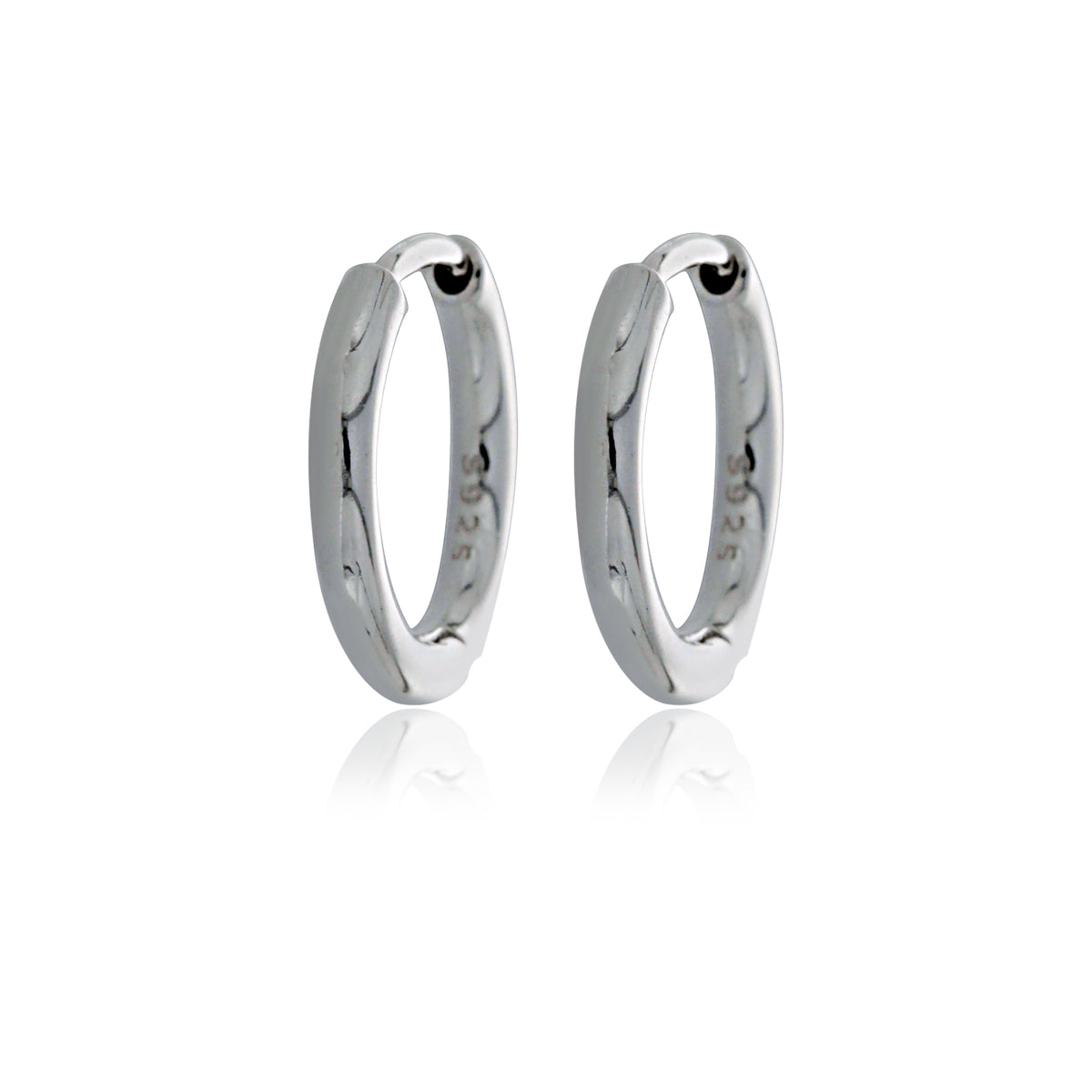 Silver Tube Huggie Earrings