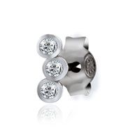Silver Bezel Set Cz Mini Climber Earrings