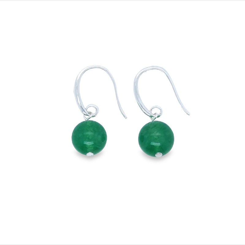 Onatah Sterling Silver 10mm Aventurine Ball Drop Earring