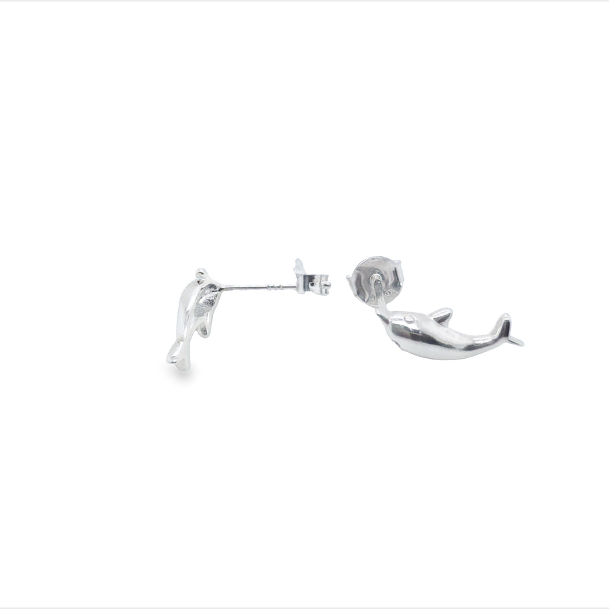 Onatah Sterling Silver Dolphin Drop Stud Earrings