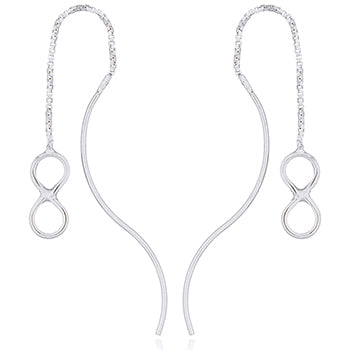 Onatah Sterling Silver Infinity And Wavey Wire Thread Earrings