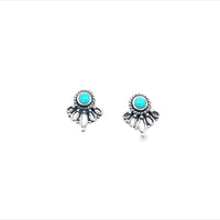Onatah Sterling Silver Turquoise Half Mandala Stud Earrings