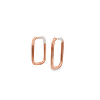 Lustra Sterling Silver Rose Gold Plated Rectangle Huggies