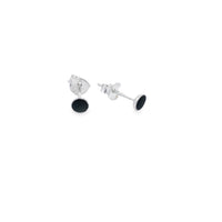 Onatah Sterling Silver Round Small Onyx Bezel Set Studs