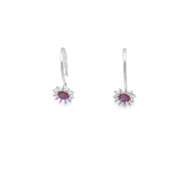 Sterling Silver Flower With Pink Opalite Shephook Earrings