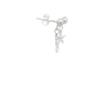 Sterling Silver Pearl With Starfish Dangle Stud Earrings