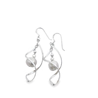 Sterling Silver Twist Pearl Shephook Earrings