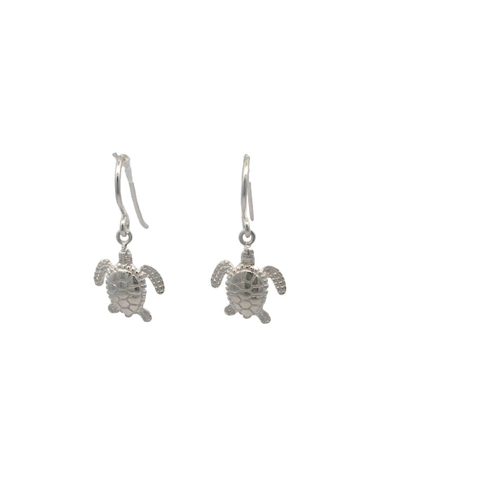 Sterling Silver Turtle Shephook Earrings