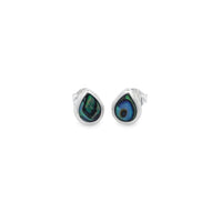 Onatah Sterling Silver Pear Shaped Paua Shell Bezel Set Studs