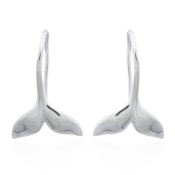 Onatah Sterling Silver Whaletail With Fixed Shephook Earrings